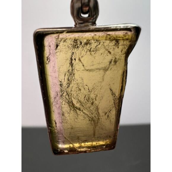 NEW Green watermelon tourmaline sterling silver pendant 4.97 grams - Picture 7 of 10